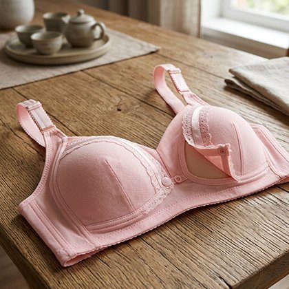 Ouverture frontale du soutien-gorge d’allaitement rose