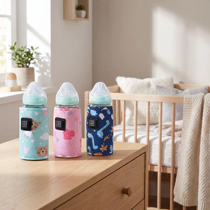 Chauffe biberon portable présente en trois coloris différents